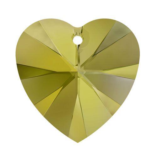 Swarovski 6228 14mm Xilion Heart Pendant - Crystal Iridescent Green