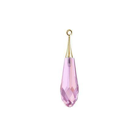 Swarovski 31.5mm Pure Drop Pendant with Gold Cap - Crystal Lilac Shadow (1 Piece) - Too Cute Beads