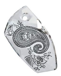 Swarovski 40mm Avant-Guard Pendant - Crystal Paisley (1pc) - Too Cute Beads