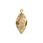 Swarovski 24mm Twisted Drop Pendant with Gold Cap - Crystal Golden Shadow (1 Piece) - Too Cute Beads