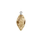 Swarovski 14.5mm Twisted Drop Pendant with Rhodium Cap - Crystal Golden Shadow (1 Piece) - Too Cute Beads