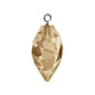 Swarovski 34.5mm Twisted Drop Pendant with Rhodium Cap - Crystal Golden Shadow (1 Piece) - Too Cute Beads