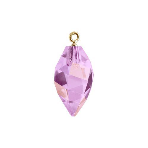 Swarovski 24mm Twisted Drop Pendant with Gold Cap - Crystal Lilac Shadow (1 Piece) - Too Cute Beads