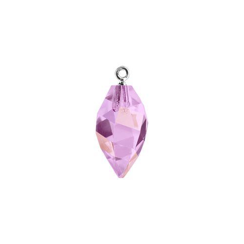 Swarovski 14.5mm Twisted Drop Pendant with Rhodium Cap - Crystal Lilac Shadow (1 Piece) - Too Cute Beads