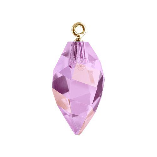 Swarovski 34.5mm Twisted Drop Pendant with Gold Cap - Crystal Lilac Shadow (1 Piece) - Too Cute Beads