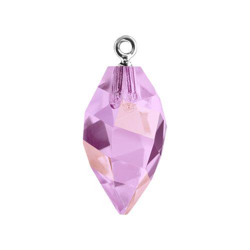 Swarovski 34.5mm Twisted Drop Pendant with Rhodium Cap - Crystal Lilac Shadow (1 Piece) - Too Cute Beads