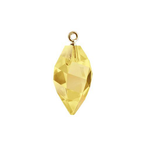 Swarovski 24mm Twisted Drop Pendant with Gold Cap - Metallic Sunshine (1 Piece) - Too Cute Beads