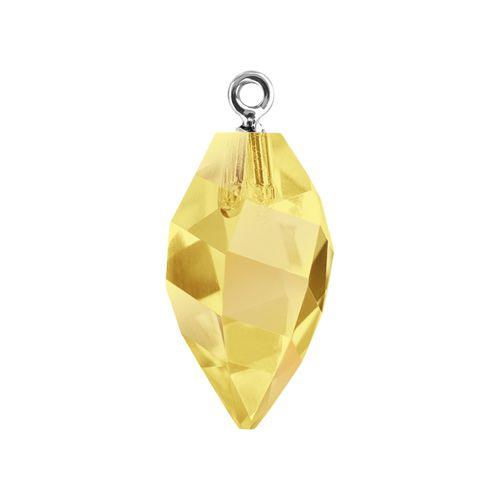 Swarovski 34.5mm Twisted Drop Pendant with Rhodium Cap - Crystal Metallic Sunshine (1 Piece) - Too Cute Beads