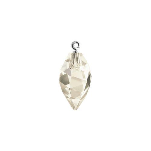 Swarovski 14.5mm Twisted Drop Pendant with Rhodium Cap - Crystal Silver Shade (1 Piece) - Too Cute Beads