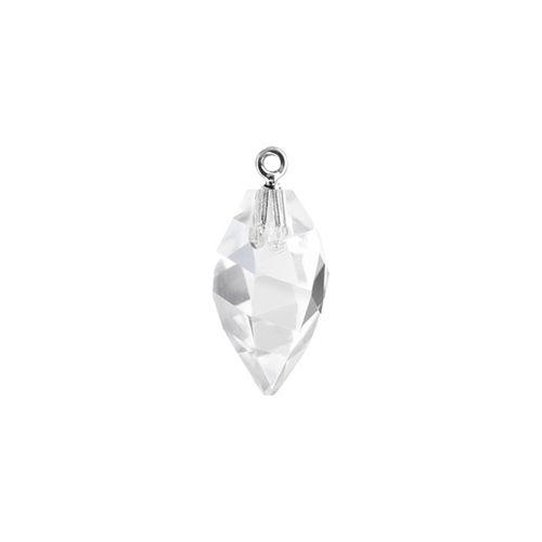 Swarovski 14.5mm Twisted Drop Pendant with Rhodium Cap - Crystal (1 Piece) - Too Cute Beads