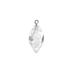 Swarovski 14.5mm Twisted Drop Pendant with Rhodium Cap - Crystal (1 Piece) - Too Cute Beads