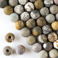 10mm Matte Gemstone Strands with 2.5mm Hole - Ocean Jasper (approximately 21 beads) - Too Cute Beads