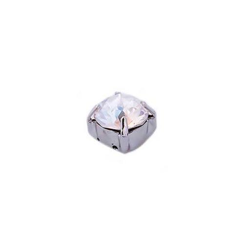 Swarovski 8x8mm Chaton Mount- Crystal Moonlight (1 piece)