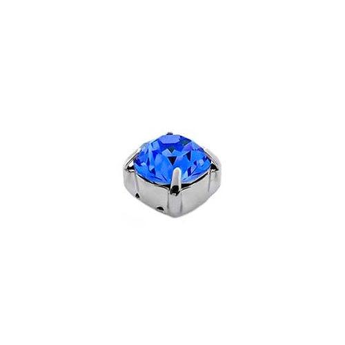 Swarovski 8x8mm Chaton Mount- Sapphire (1 piece) - Too Cute Beads