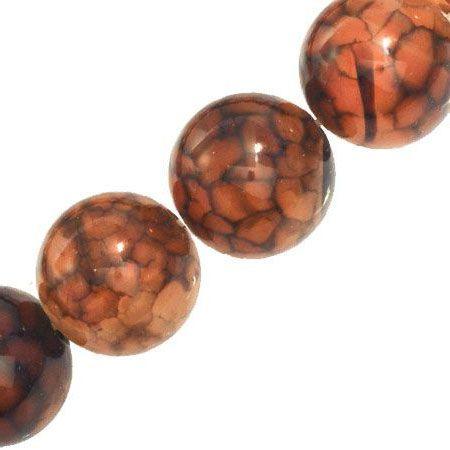 Brown Fire Agate 12mm Round (Pack of 10) - Too Cute Beads