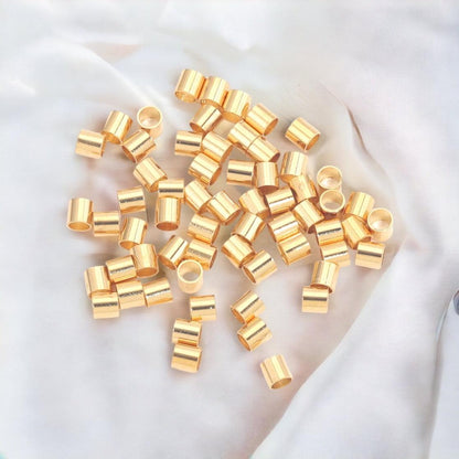 14K Gold Filled 2x2mm Crimp Tube (10 pieces) - Too Cute Beads