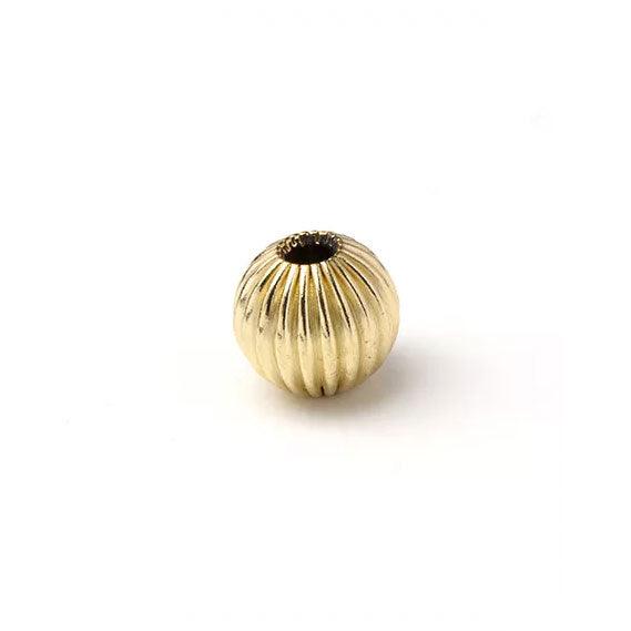 14K Gold Filled Corrugated Round Beads - Too Cute Beads