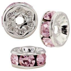 6mm S/S Plated Roundell- Light Rose (pk10)