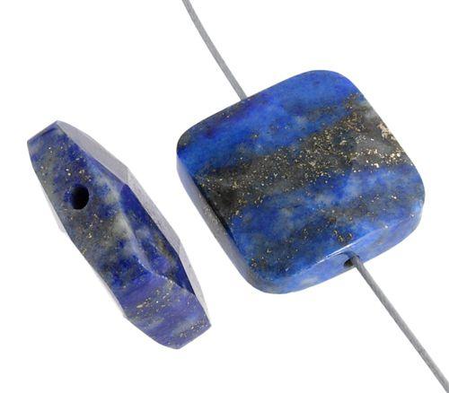 Lapis 16mm Faceted Square Beads