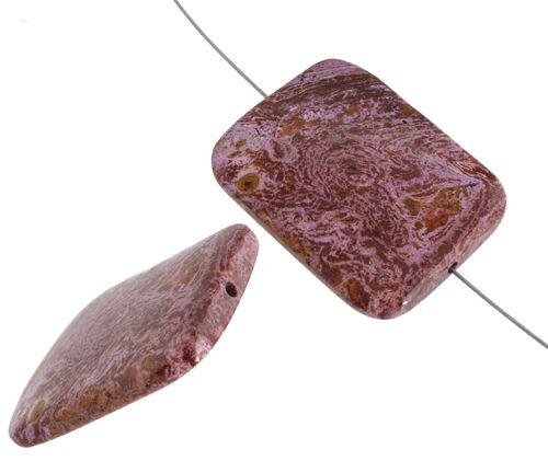 Paisley Jasper (Purple) 30x40mm Rectangle Beads - Too Cute Beads