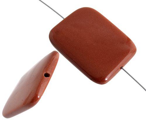 Goldstone 30x40mm Rectangle Beads - Too Cute Beads
