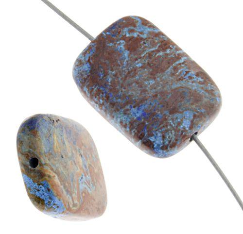 Paisley Jasper (Cobalt) 30x40mm Rectangle Beads - Too Cute Beads