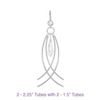 .925 Sterling Silver 1.5 Inch Curved Finding (1 Set) - Too Cute Beads