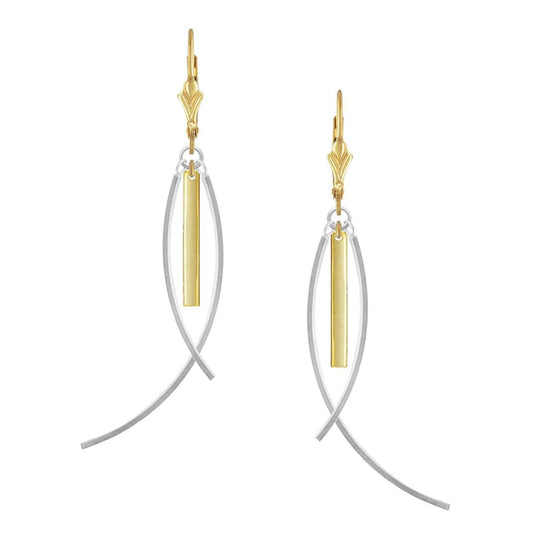 Gold Drop Curved Finding Earring Kit - Long and Short - Too Cute Beads