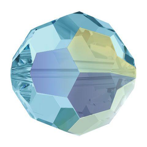 Swarovski 6mm Round - Aqua AB 2X (10 Pack) - Too Cute Beads