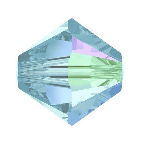 Swarovski 5mm Bicone - Aquamarine AB (10 Pack) XILION - Too Cute Beads