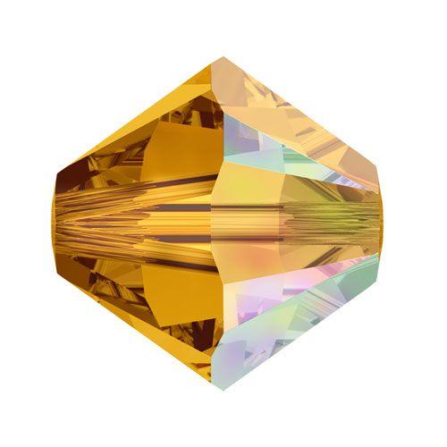 Swarovski 6mm Bicone - Topaz AB (10 Pack) XILION