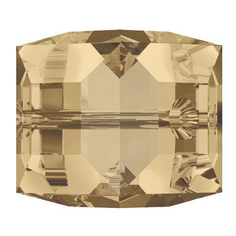 Swarovski 8mm Cube Bead - Topaz Satin (1 Piece) No longer in Production - Too Cute Beads