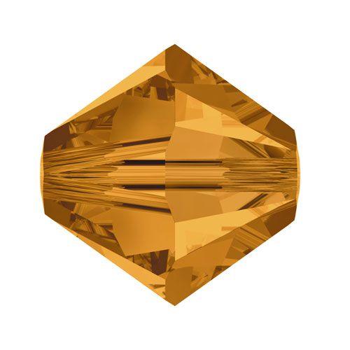 Swarovski 4mm Bicone - Topaz Satin (10 Pack) XILION