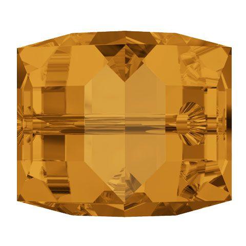 Swarovski 8mm Cube Bead - Topaz (1 Piece) - Too Cute Beads