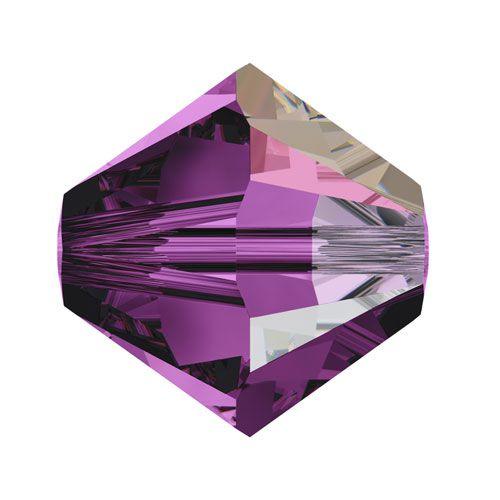 Swarovski 4mm Bicone - Amethyst AB (10 Pack) XILION