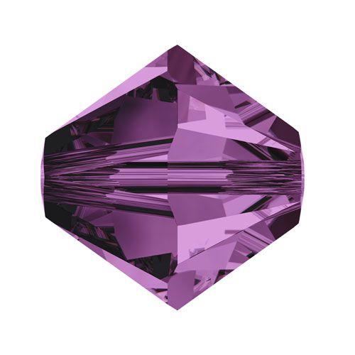 Swarovski 5mm Bicone - Amethyst (10 Pack) XILION - Too Cute Beads