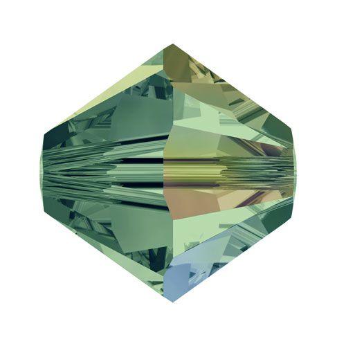 Swarovski 5mm Bicone - Emerald AB (10 Pack) XILION