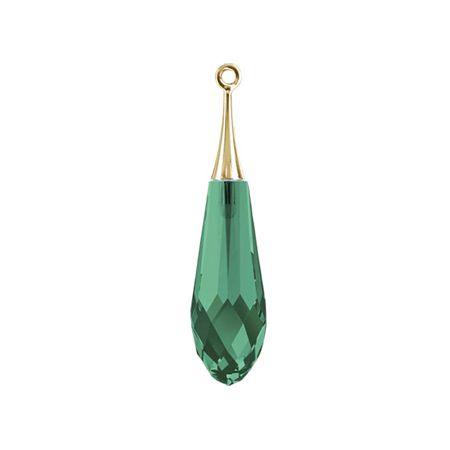 Swarovski 44mm Pure Drop Pendant with Gold Cap - Emerald (1 Piece)