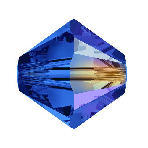 Swarovski 5mm Bicone - Sapphire AB (10 Pack) XILION