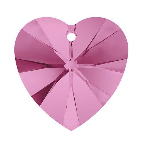 Swarovski 10mm Heart Pendant - Rose (1pc)