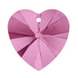 Swarovski 10mm Heart Pendant - Rose (1pc) - Too Cute Beads