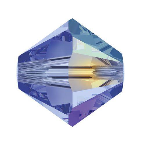 Swarovski 4mm Bicone - Light Sapphire AB (10 Pack) XILION