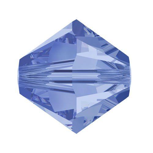 Swarovski 4mm Bicone - Light Sapphire Satin (10 Pack) XILION - Too Cute Beads