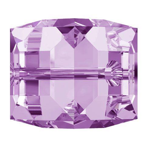 Swarovski (5601) 8mm Cube Bead - Light Amethyst (1 Piece) - Too Cute Beads