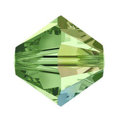 Swarovski 4mm Bicone - Peridot AB (10 Pack) XILION - Too Cute Beads