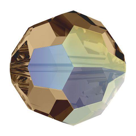 Swarovski 5mm Round - Light Colorado Topaz AB (10 Pack) No longer in Production - Too Cute Beads