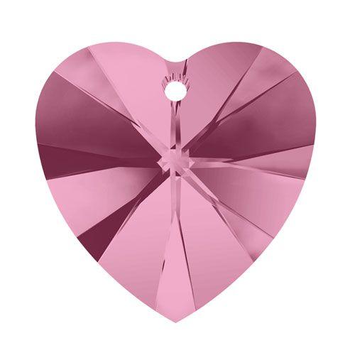 Swarovski 10mm Heart Pendant - Light Rose (1pc)