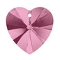 Swarovski 10mm Heart Pendant - Light Rose (1pc) - Too Cute Beads