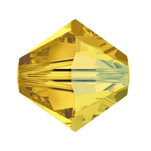 Swarovski 6mm Bicone - Light Topaz AB (10 Pack) XILION