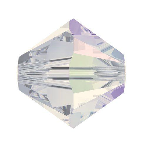 Swarovski 4mm Bicone - White Opal AB (10 Pack) XILION